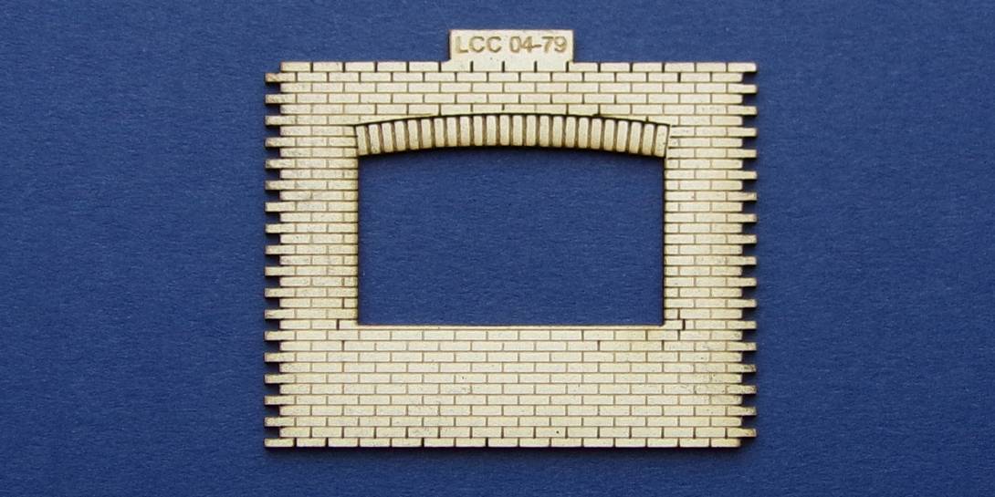 LCC 04-79 OO gauge industrial office front panel with wide window Industrial office front panel with opening for wider window. LCC 04-81 recommended to complete the wall.